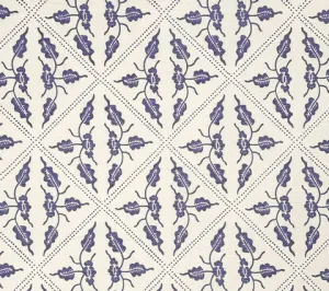 China Seas Fabric: Malay Diamond Grande - Custom Lavender on Tinted Belgian Linen / Cotton
