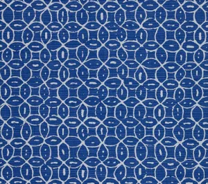 China Seas Fabric: Melong Batik Reverse - Custom Royal Blue on White Belgian Linen / Cotton