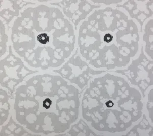 China Seas Fabric: Nitik Grande - Custom Gray / Black on White Belgian Linen / Cotton