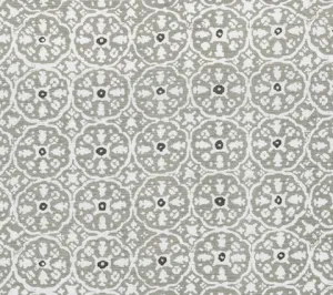 China Seas Fabric: Nitik II - Custom Agate / Slate on Light-Tint Belgian Linen / Cotton