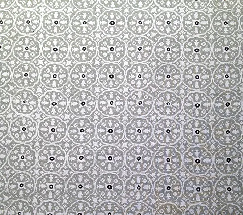 China Seas Fabric: Nitik II - Custom Agate / Slate on Tinted Belgian Linen / Cotton