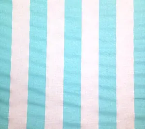 China Seas Fabric: Sand Bar Stripe - Custom Aqua on White Belgian Linen/Cotton