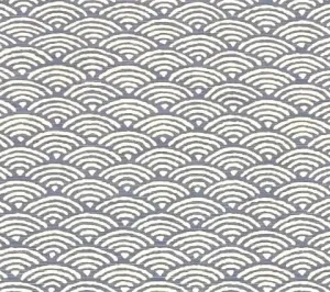 China Seas Fabric: Seto II - Custom French Blue on Tinted Belgian Linen / Cotton