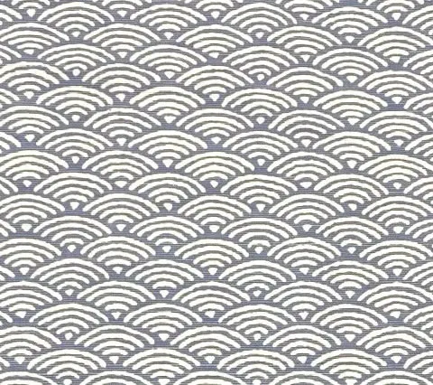 China Seas Fabric: Seto II - Custom French Blue on Tinted Belgian Linen / Cotton