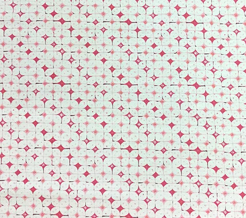 China Seas Fabric: Sunnyjim Geometric - Custom Multi Pinks on Light Tint Belgian Linen / Cotton