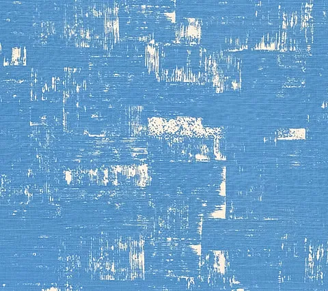 China Seas Print: New Shadows - Custom French Blue on White Belgian Linen / Cotton