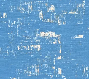 China Seas Print: New Shadows - Custom French Blue on White Belgian Linen / Cotton