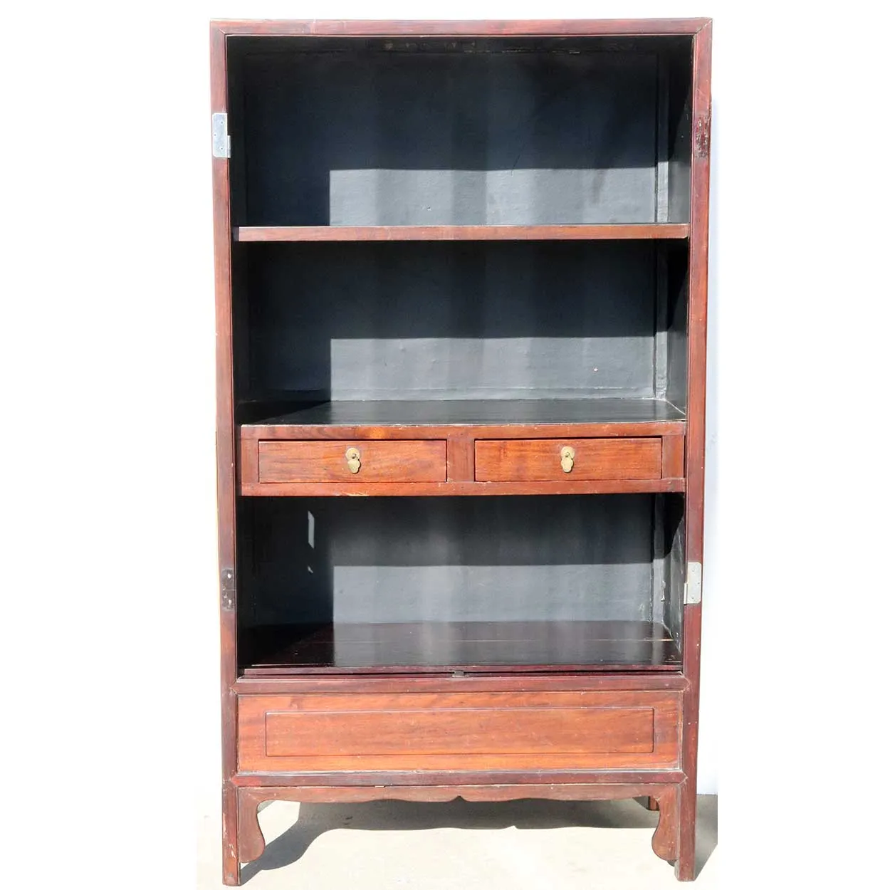 Chinese Qing Rosewood and Burled Hardwood Cabinet