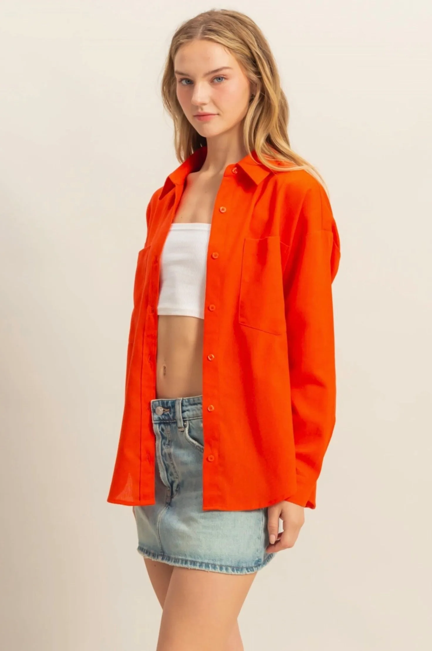 Chloe Sand Washed Shirt- Three Colors