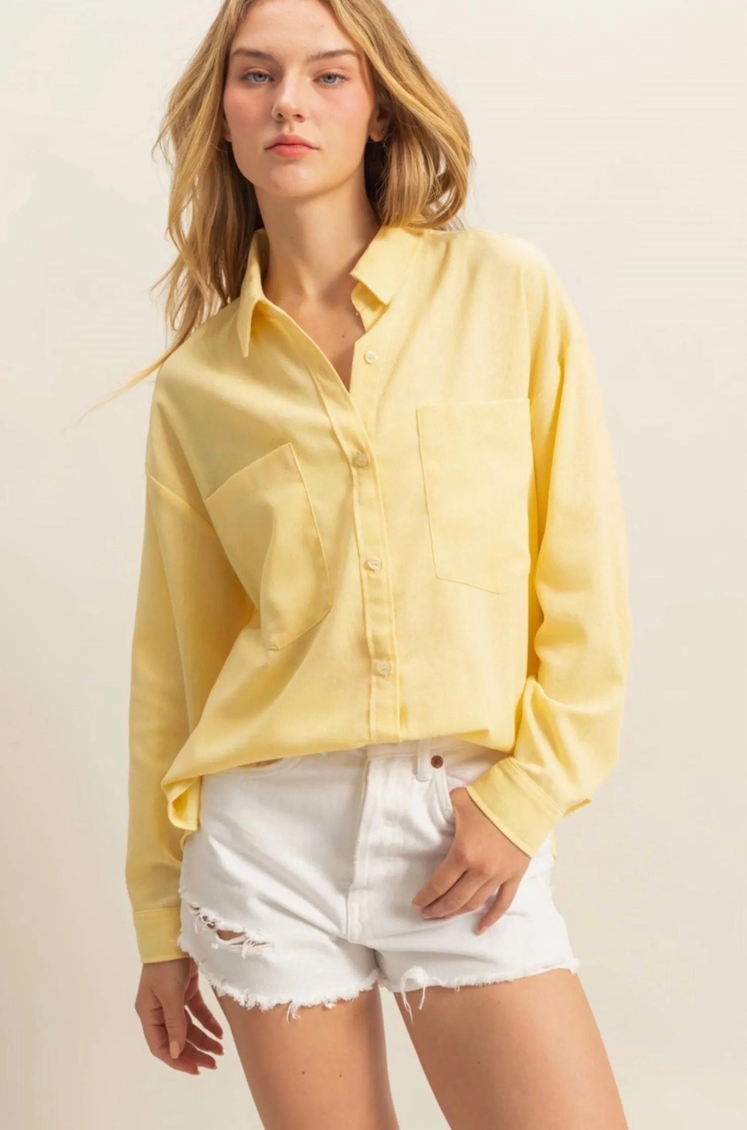 Chloe Sand Washed Shirt- Three Colors