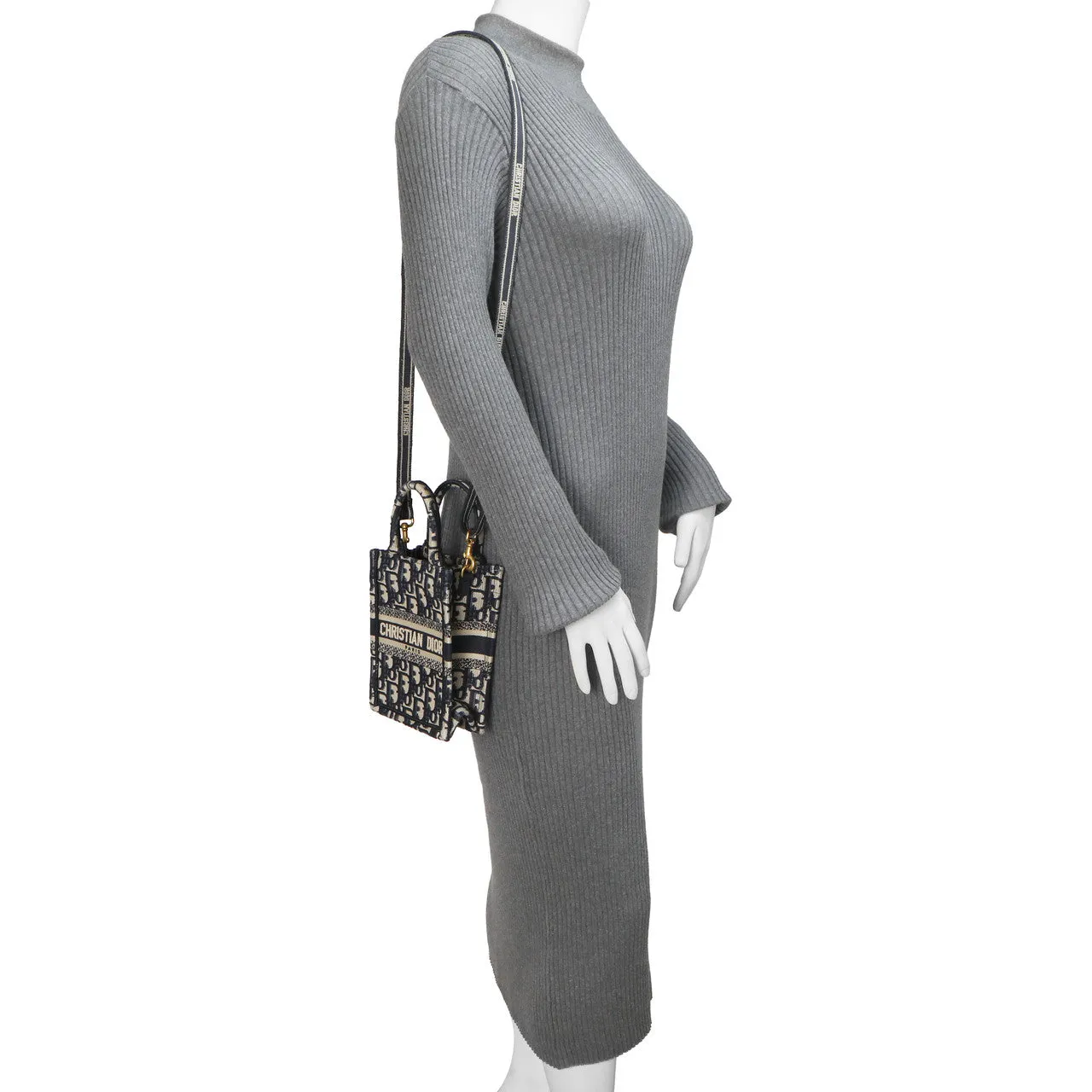 Christian Dior Blue Oblique Mini Book Tote Phone Bag
