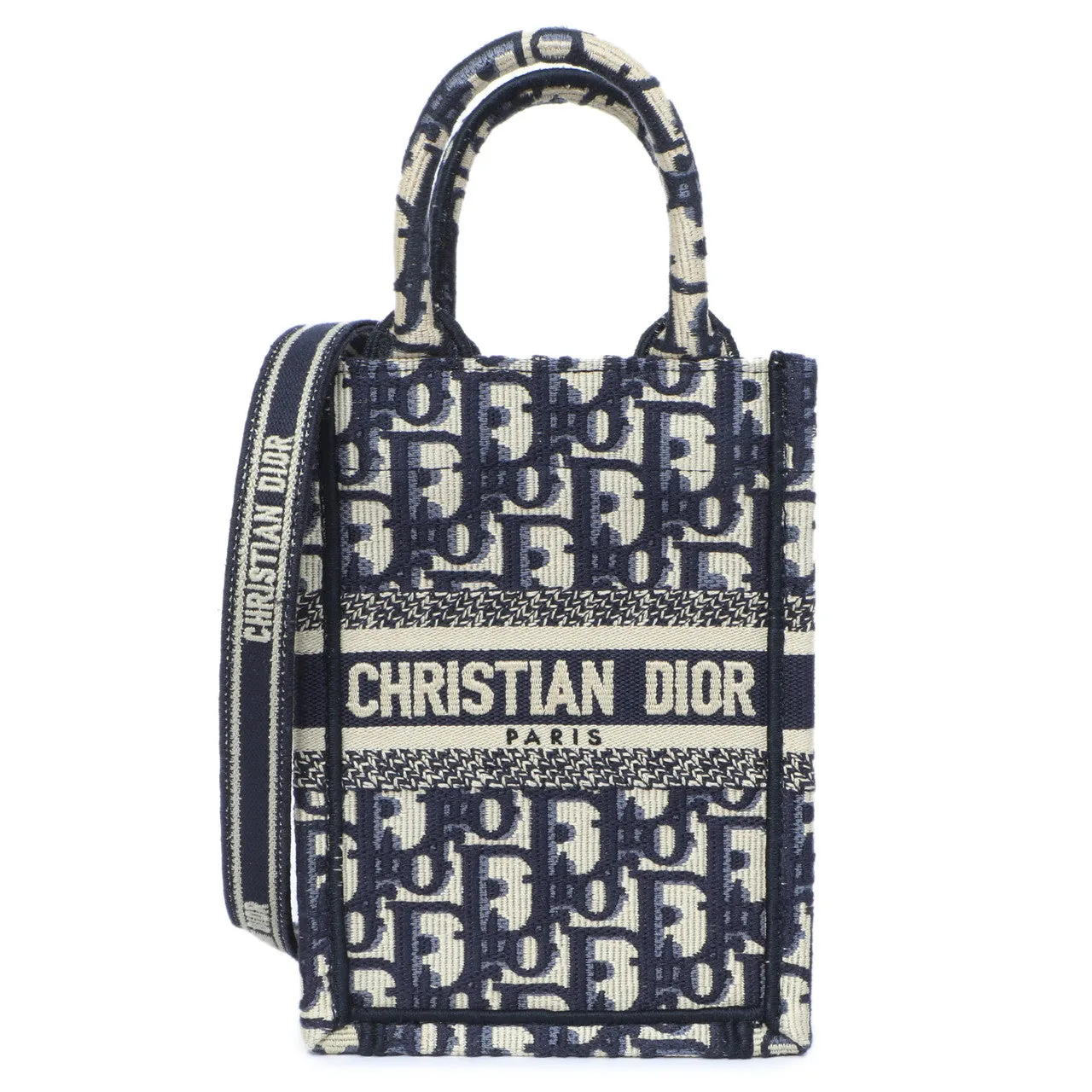 Christian Dior Blue Oblique Mini Book Tote Phone Bag