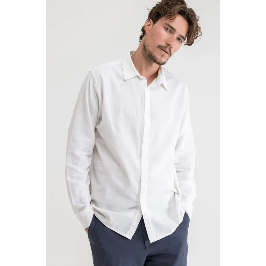 Classic Linen LS Shirt - White