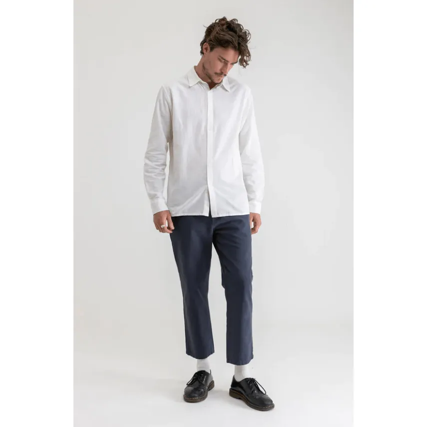 Classic Linen LS Shirt - White