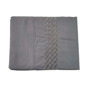 Cotton Craft Luxury Collection Embroidered Bed Sheet T-200 Percale 3 Piece Grey