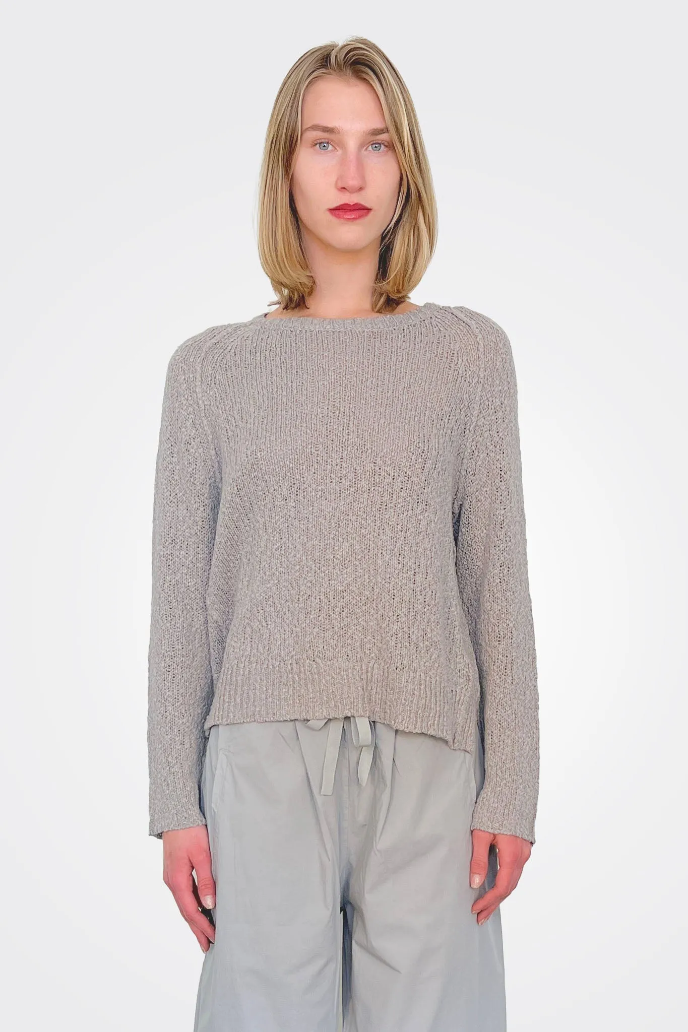 Cotton Linen Pullover - Grey