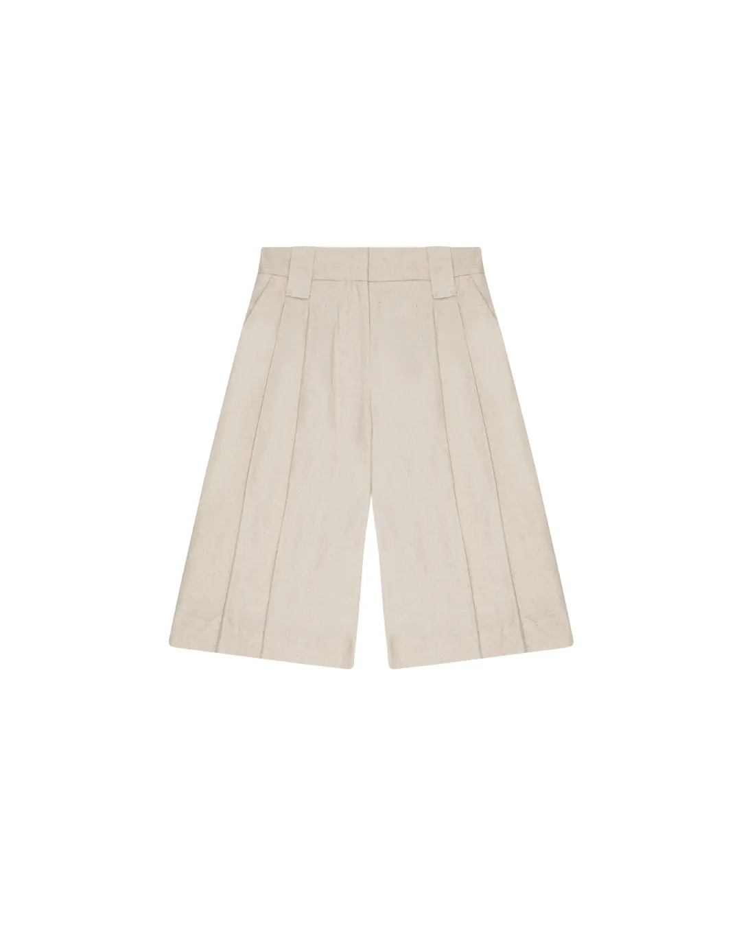 Cotton Melange Tailoring Wide Shorts