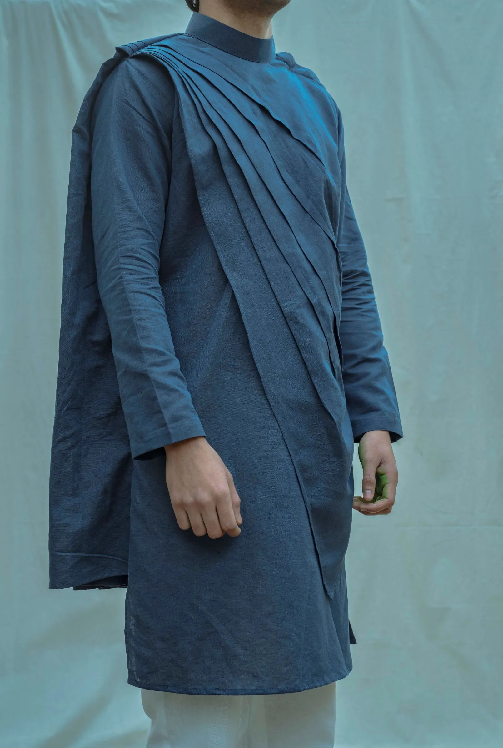 Cotton X Linen Back Pleated Kurta