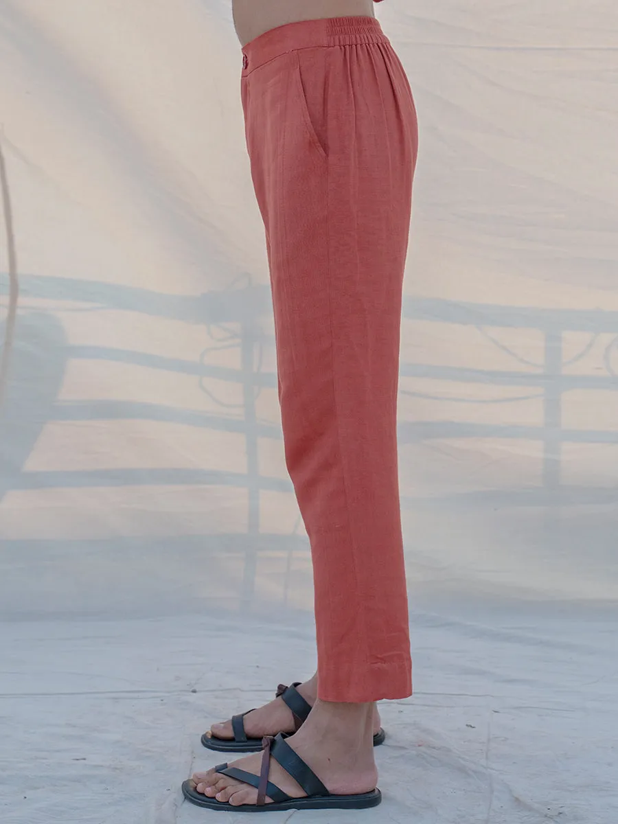 Cotton X Linen Coral & Mean Trouser
