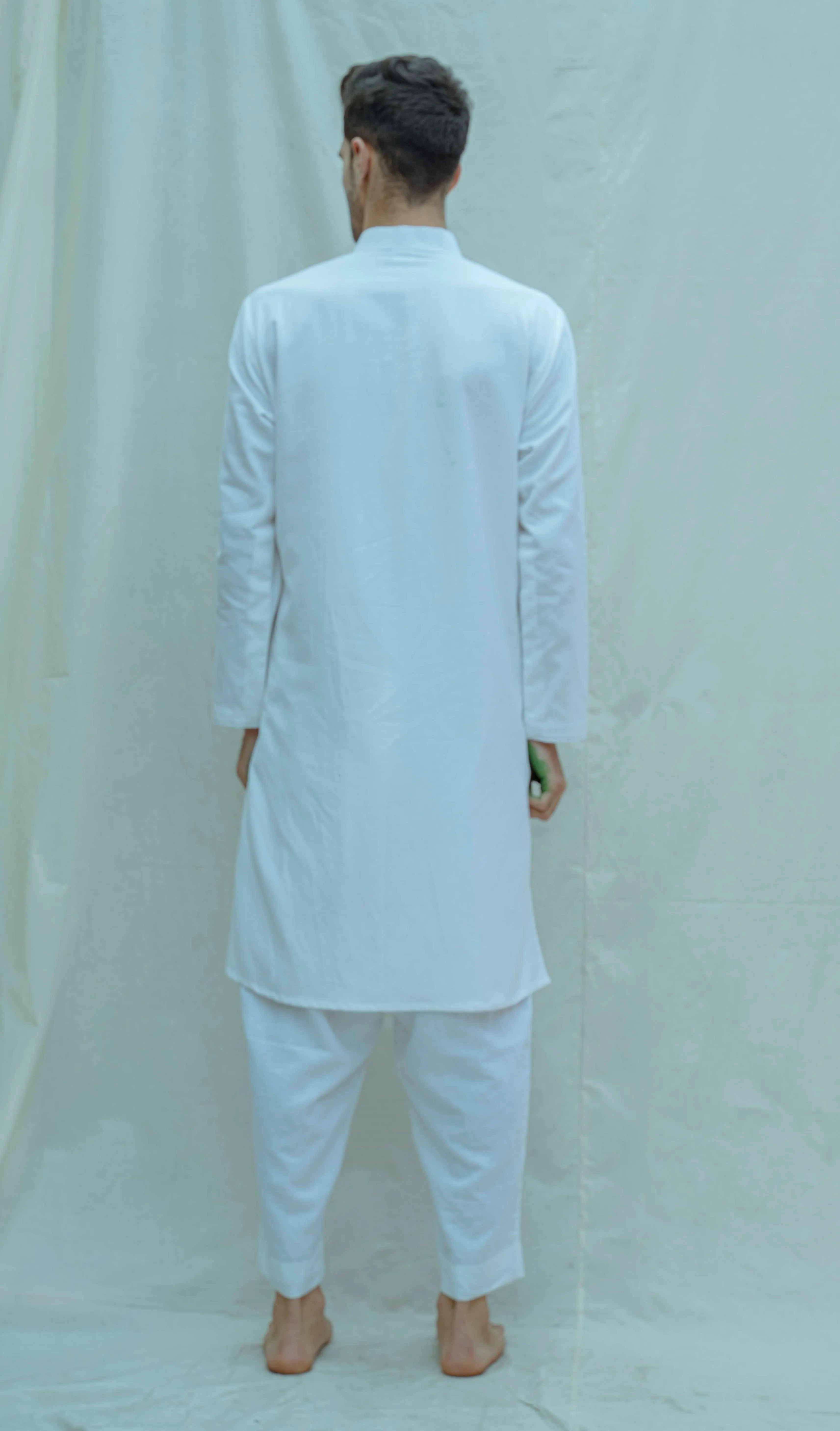 Cotton X Linen Overlap Kurta with Pant Set