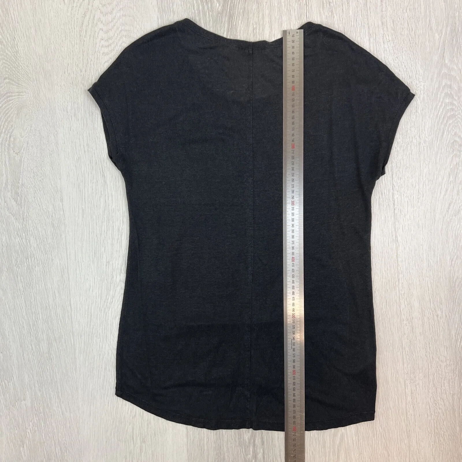 Country Road Womens Black Linen Pocket T-Shirt Size 2XS