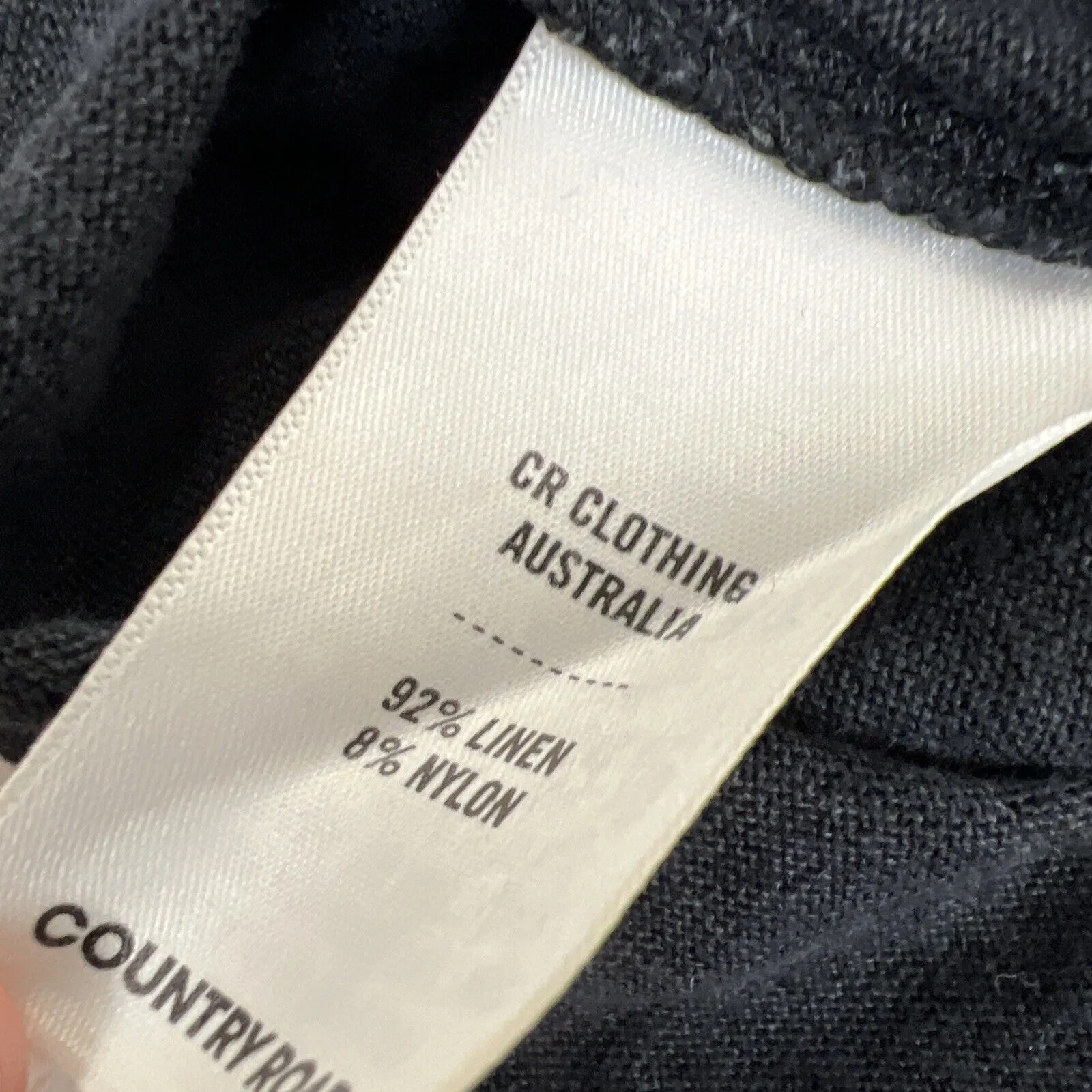 Country Road Womens Black Linen Pocket T-Shirt Size 2XS
