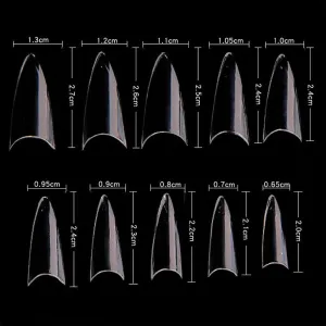 Cre8tion Nail Tips - #03 Short Stiletto - Clear / Divider Box of 500 Pieces