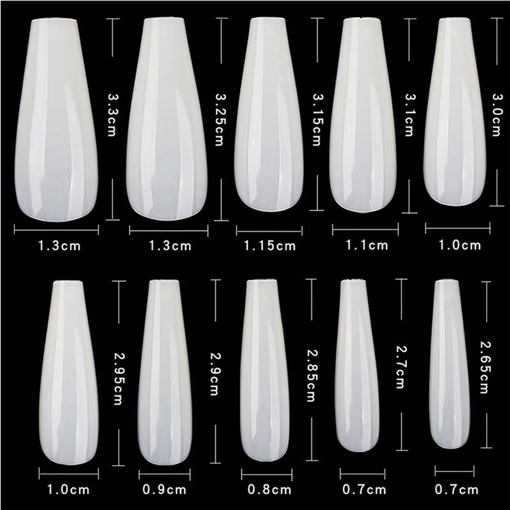 Cre8tion Nail Tips - #06 Coffin - Natural / Divider Box of 600 Pieces