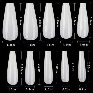 Cre8tion Nail Tips - #06 Coffin - Natural / Divider Box of 600 Pieces
