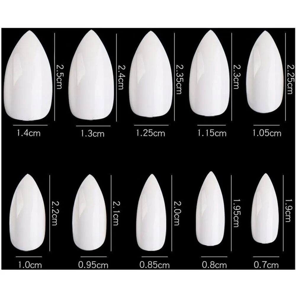 Cre8tion Nail Tips - #07 Short Almond - Natural / Divider Box of 500 Pieces