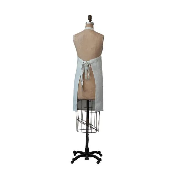 CREATIVE CO-OP- LINEN FISH PRINTED APRON