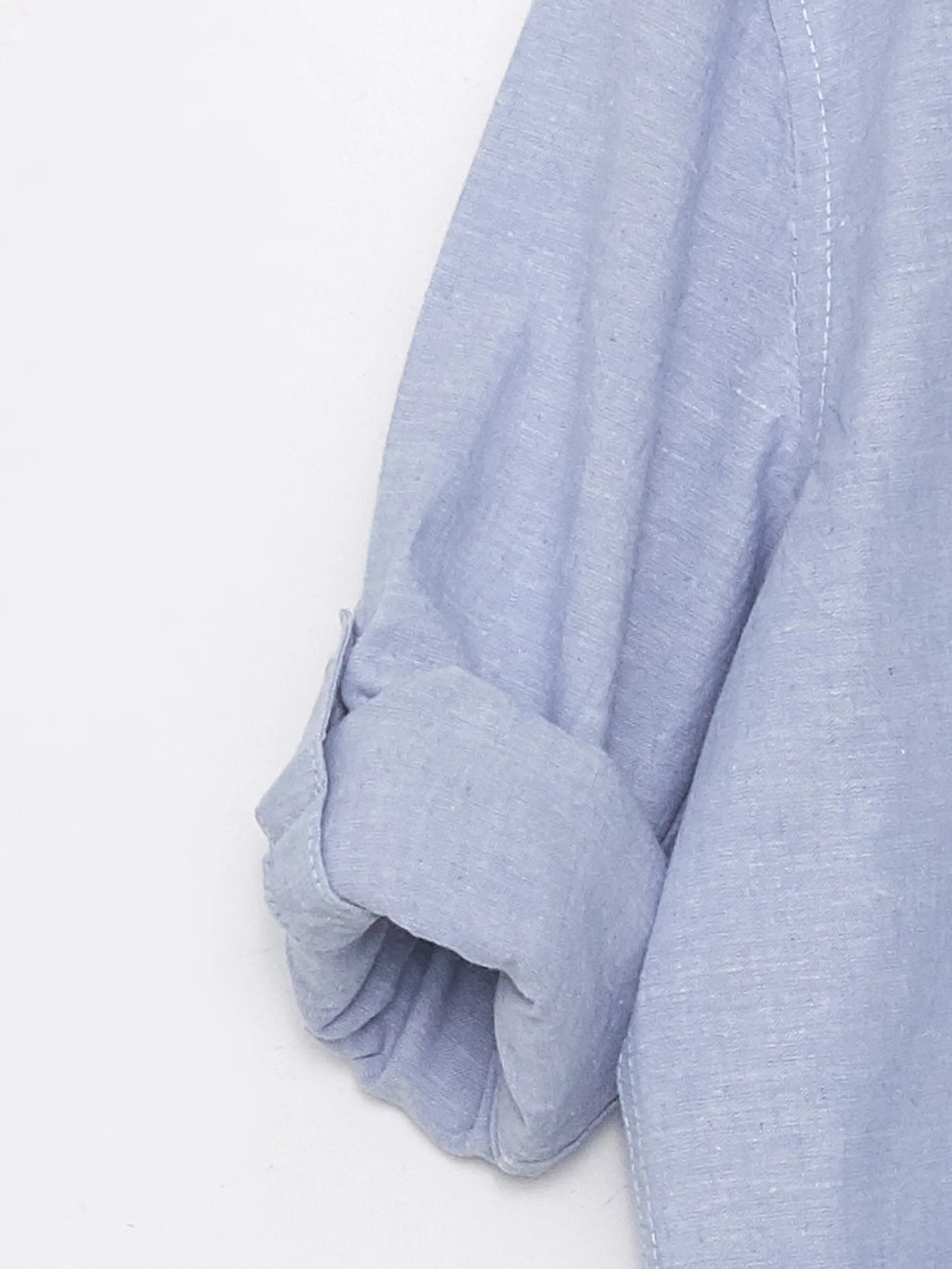 Crew Neck Linen Blend Boys Shirt