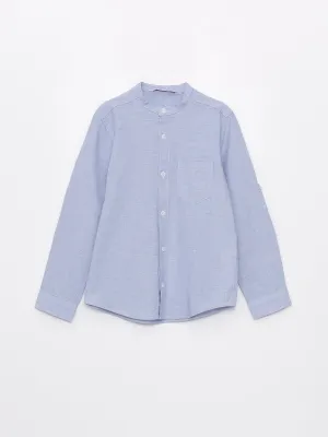 Crew Neck Linen Blend Boys Shirt