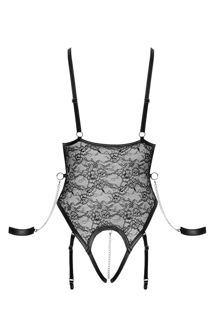 Crotchless bodysuit with restraints - Constant Desire