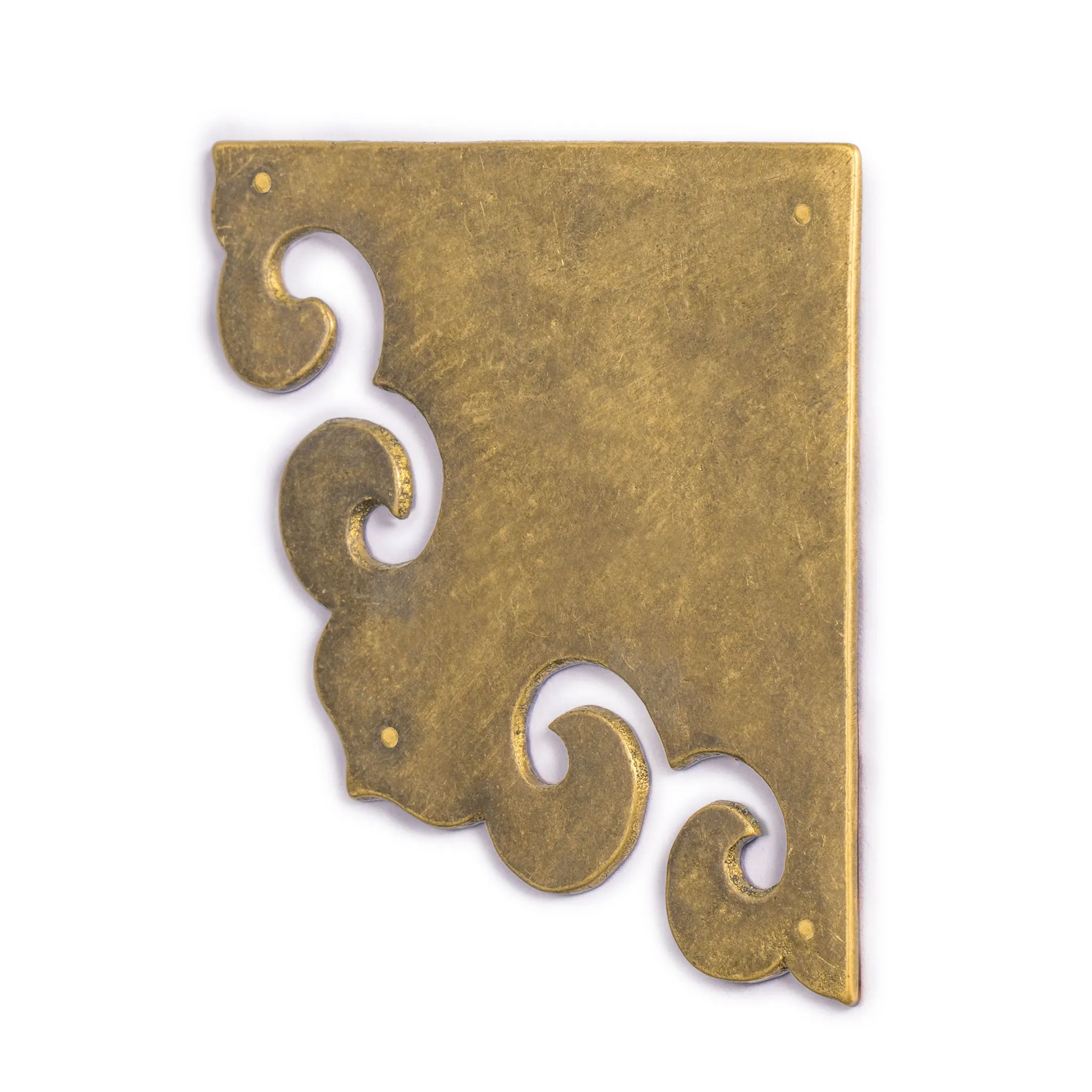 Curled Box Corner Plate 3.3" - Set of 2