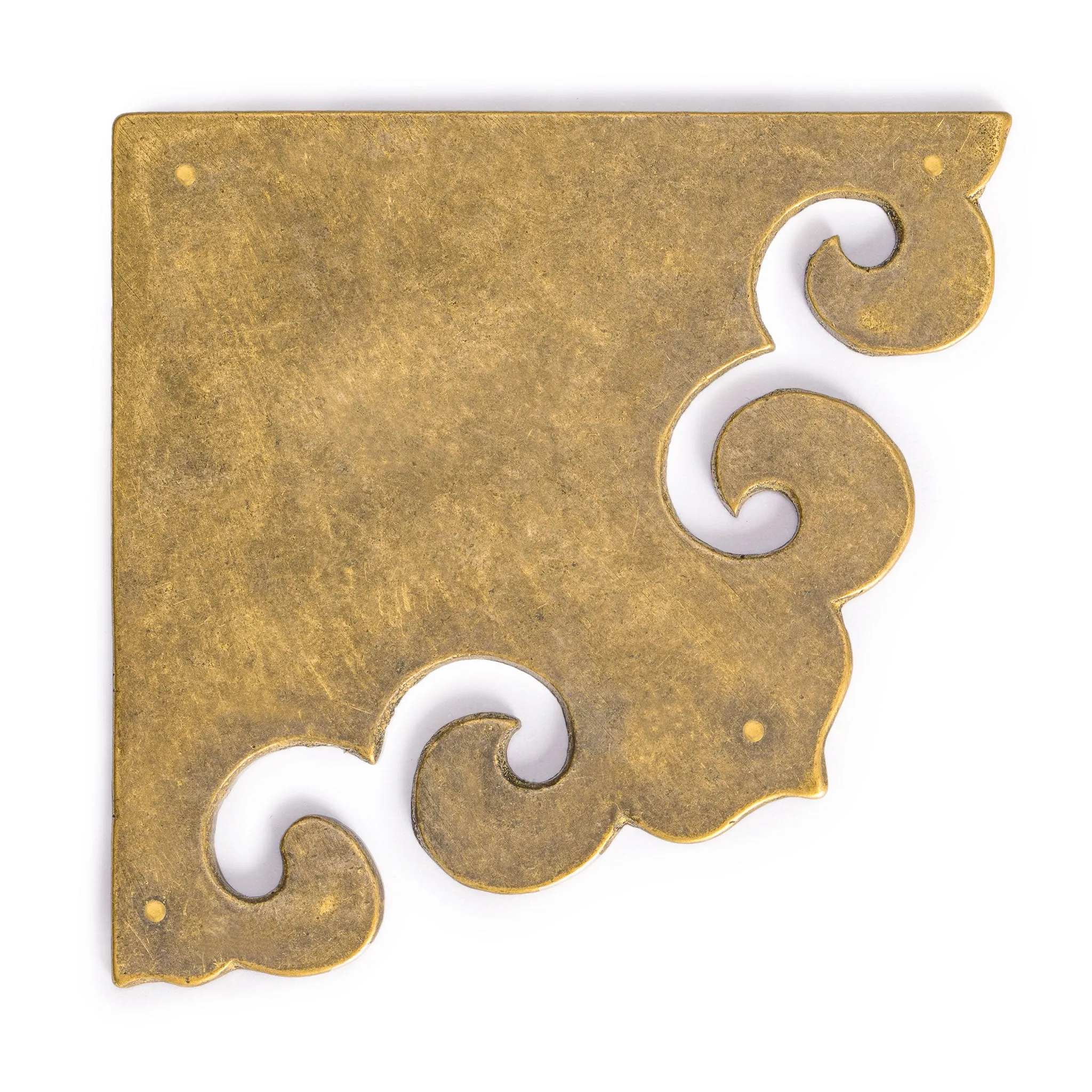 Curled Box Corner Plate 3.3" - Set of 2