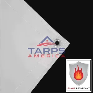 Custom 18 oz Heavy Duty White Coated Vinyl Fire Retardant
