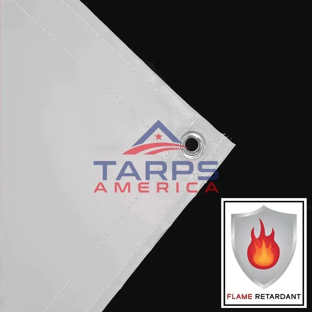Custom 18 oz Heavy Duty White Coated Vinyl Fire Retardant