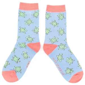 Cute Turtle Bamboo Socks by Miss Sparrow, Size UK 4-7