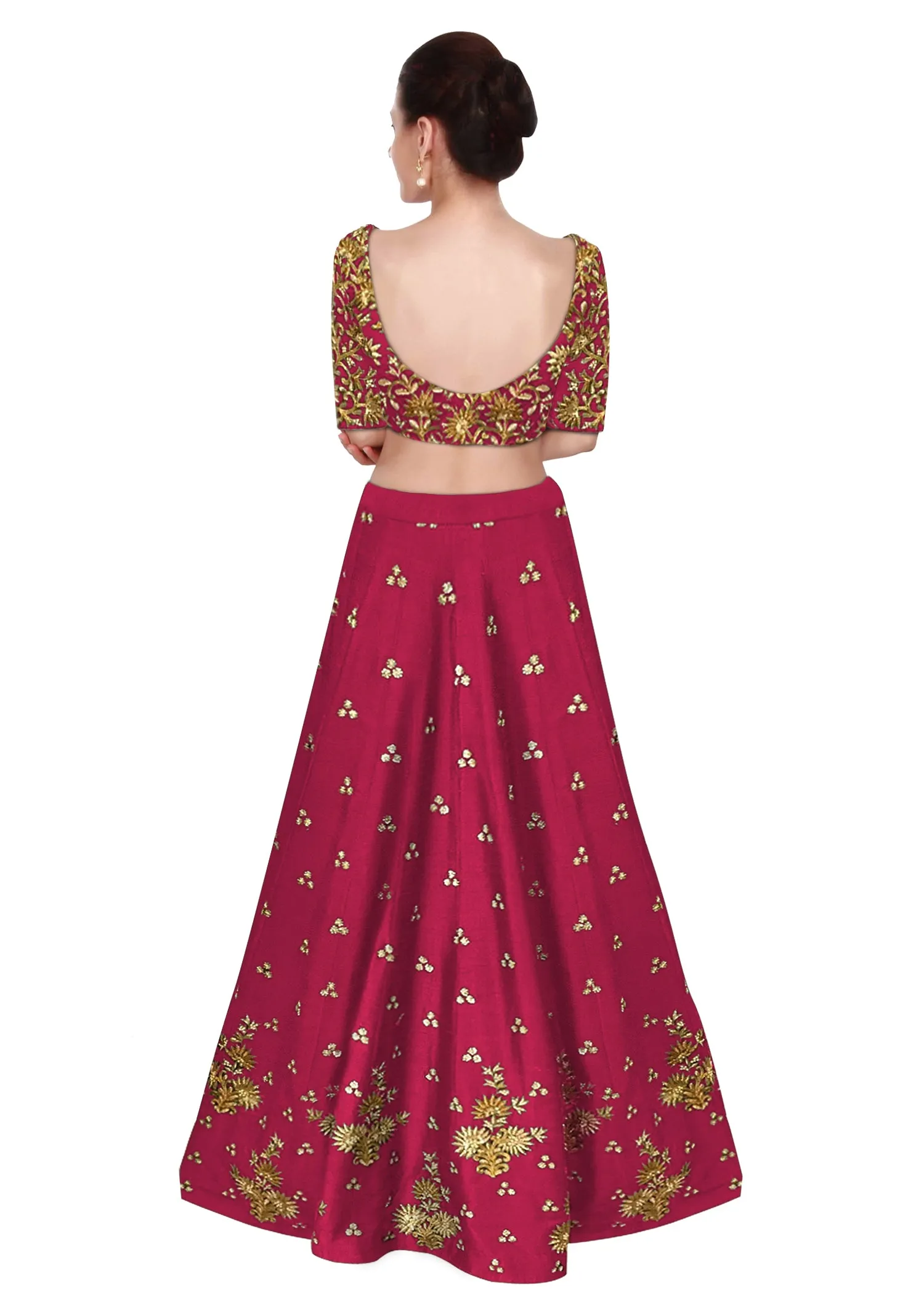 Dark Pink Color Lehenga Choli with Light Pink Dupatta