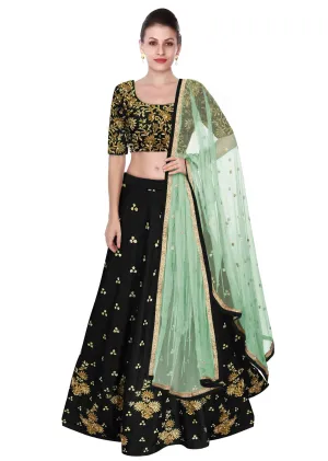 Deep Green Color Lehenga Choli with Light Green Dupatta