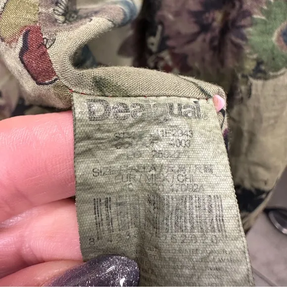Desigual Man Love Me Kiss Me Love Military Style Jacket Wear Your Art M