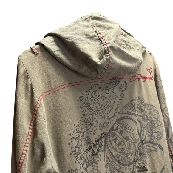 Desigual Man Love Me Kiss Me Love Military Style Jacket Wear Your Art M
