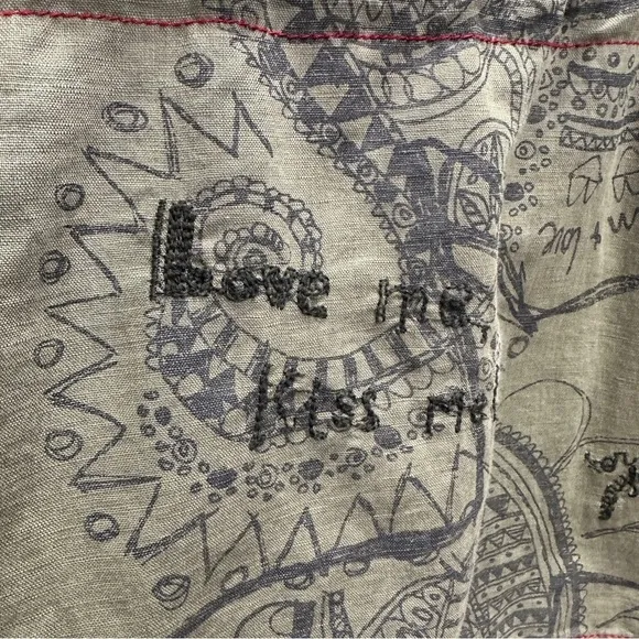 Desigual Man Love Me Kiss Me Love Military Style Jacket Wear Your Art M
