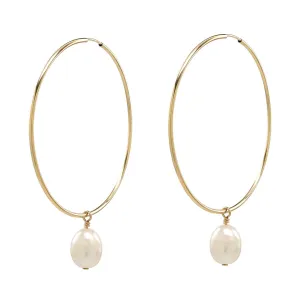 Detachable Pearl Hoop Earrings