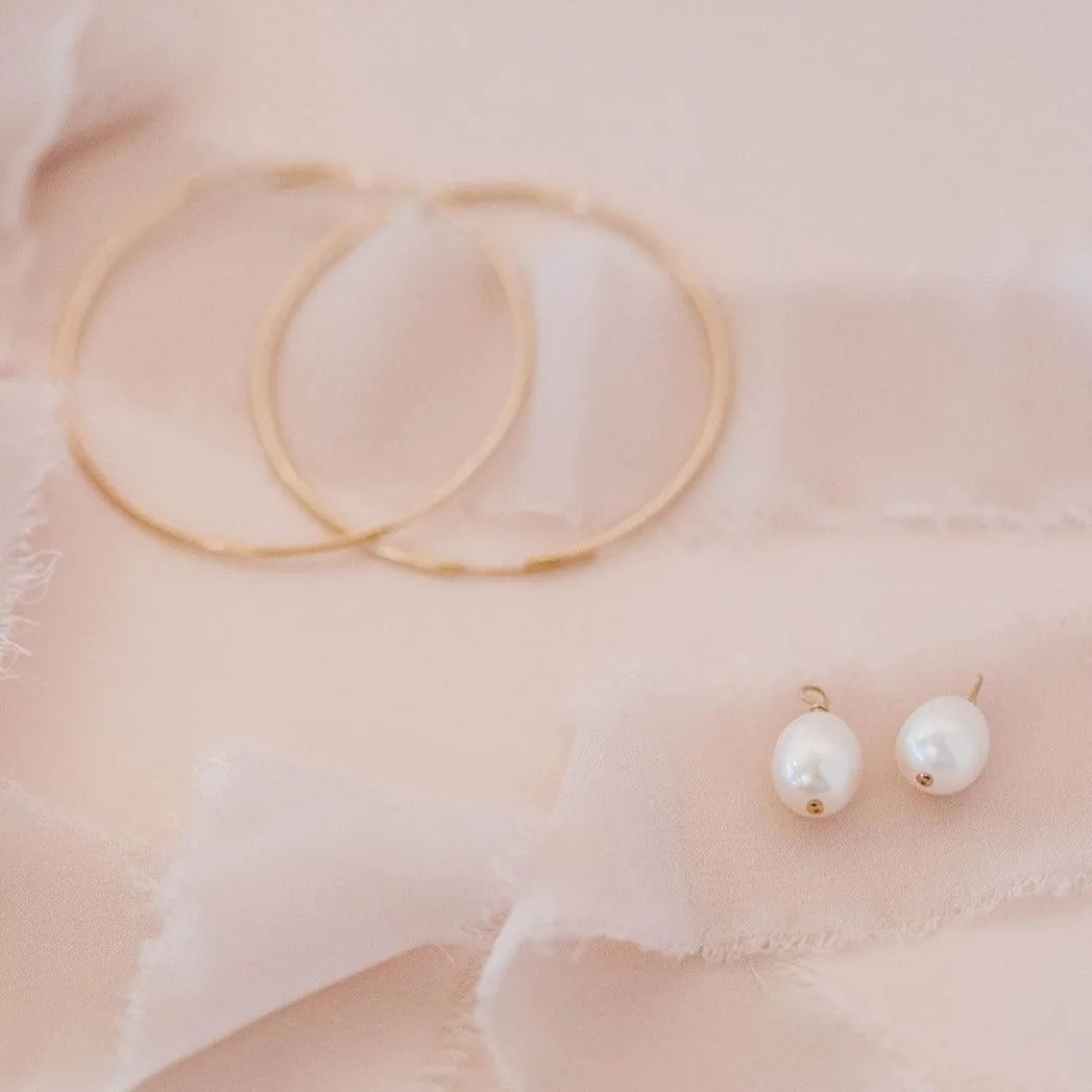 Detachable Pearl Hoop Earrings