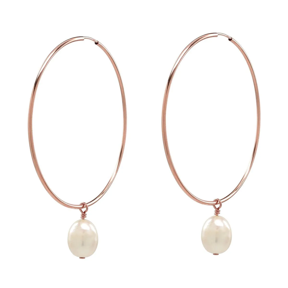 Detachable Pearl Hoop Earrings