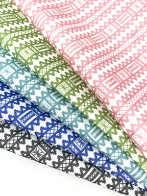 Digital Printed Aztec Stripe Faux Linen Fabric By The Yard/CL1093