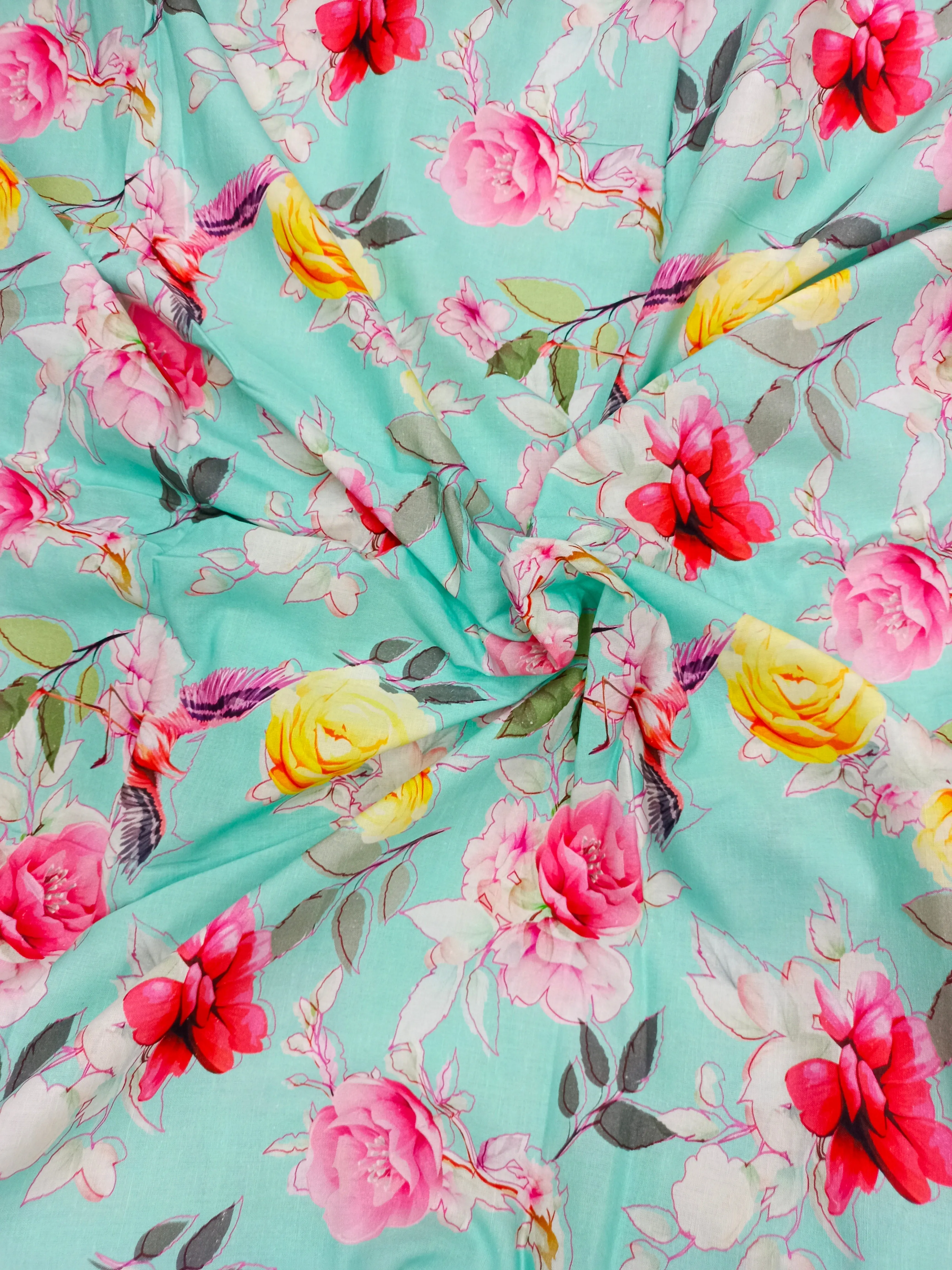 Digital Printed Linen Spun Cotton Soft Fabric