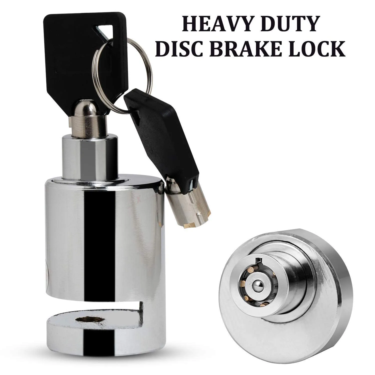 Disc Brake Lock for Bike/Motorcycle Security Chrome